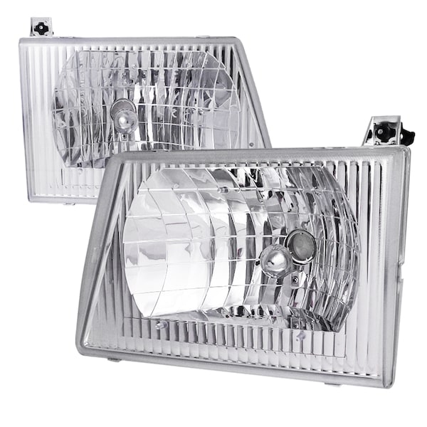 Spec-D Tuning 92-06 Ford Econoline Euro Headlight Chrome Housing LH-ECON92-ABM - main